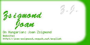 zsigmond joan business card